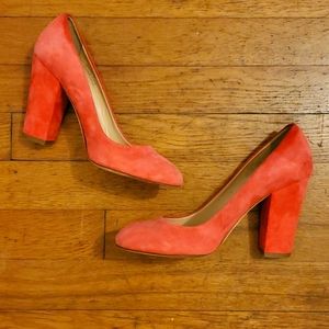 J. Crew pink suede pumps